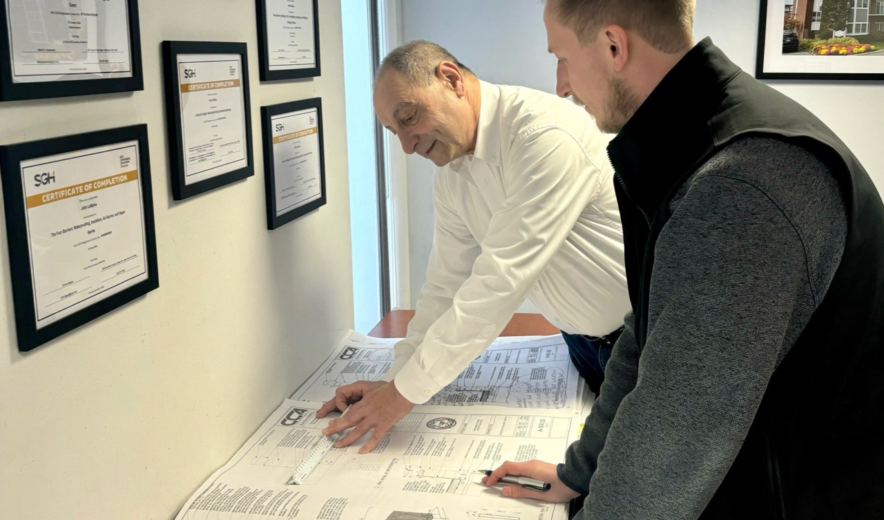 working over blueprints